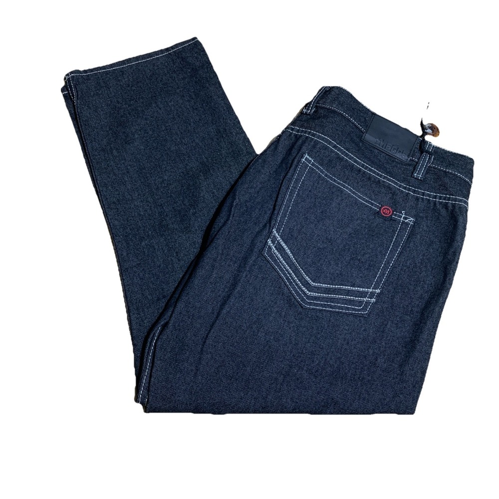 Vintage‎ Men  Mecca Jeans 42x32 Hip Hop Y2K Skater Classic Fit STIFF wht stitch